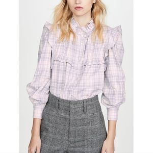 Isabel Marant plaid blouse top Sz 38